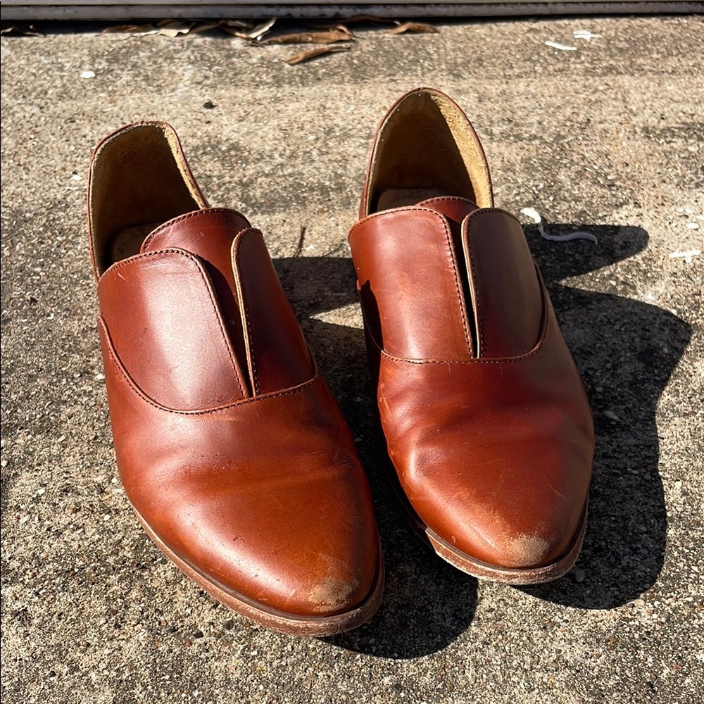 Women’s Brown Leather Slip-On Shoes